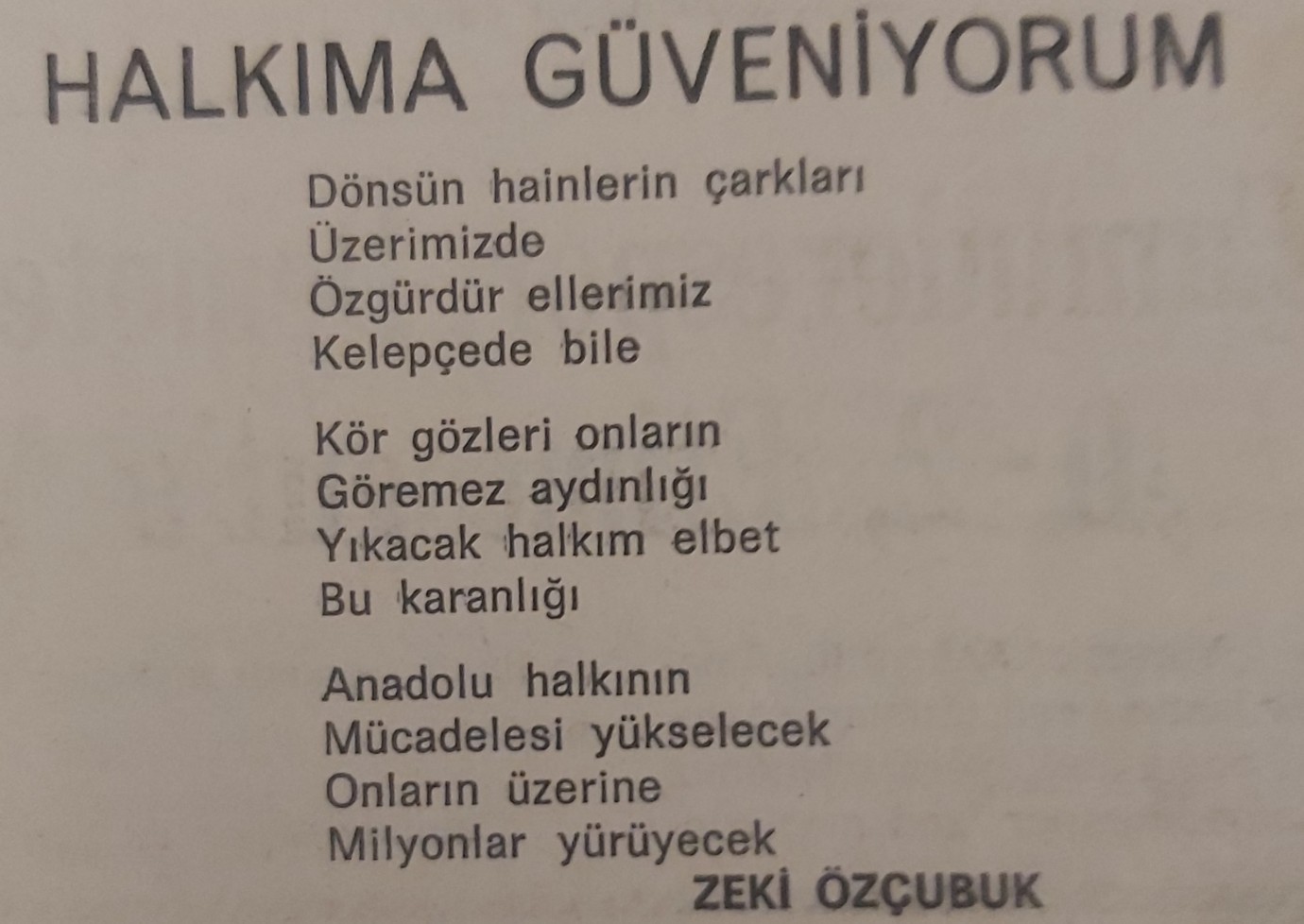 45 yıl önce yazılmış bir ŞİİR...