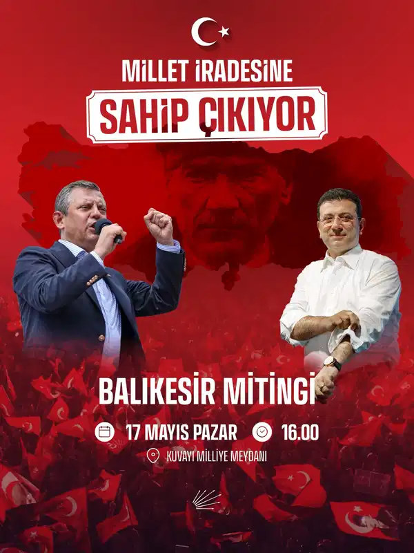 CHP'den 109'uncu mitingi yarın BALIKESİR'de!