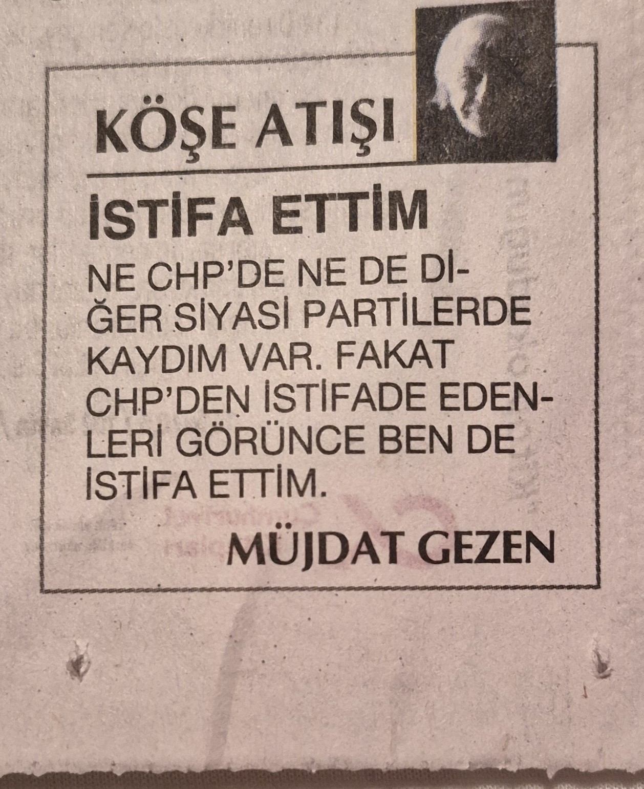 Müjdat Gezen'den Köşe Atışı...