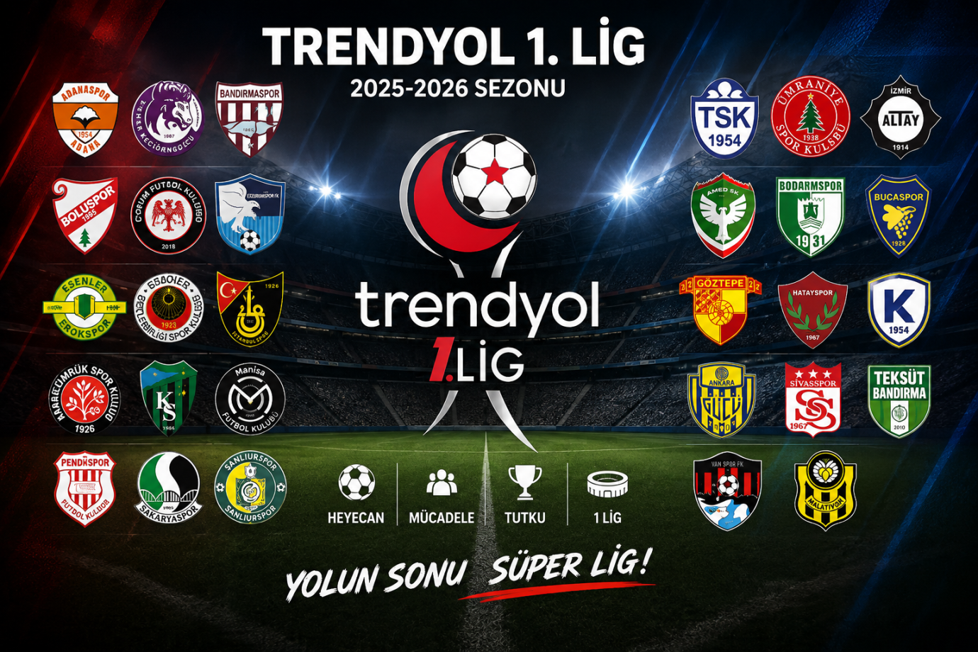 Trenyol 1. Lig’de 2. hafta maç programı, saatleri ve güncel puan durumu!