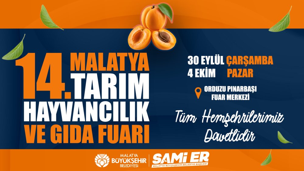 Malatya Tarım ve Hayvancılık Fuarı 30 Eylül’de Başlıyor