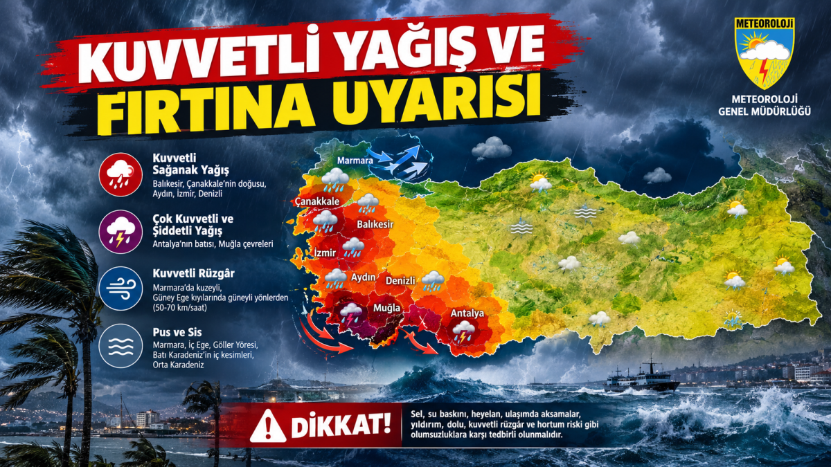 Meteoroloji’den Kuvvetli Yağış ve Fırtına Uyarısı!